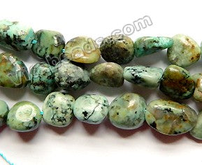 Natural Africa Turquoise  -  Small Nuggets  16"