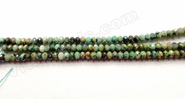 Natural Africa Turquoise AA -  Faceted Rondel  16"