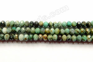 Natural Africa Turquoise AA -  Faceted Rondel  16"