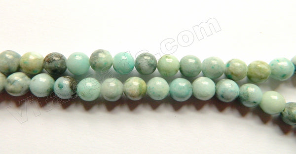 Natural Blue Opal Jasper  -  Smooth Round Beads  16"
