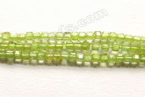 Natural Peridot AA  -  Small Faceted Cubes  15.5"