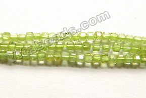Natural Peridot AA  -  Small Faceted Cubes  15.5"