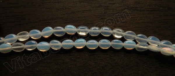 Synthetic White Opal  -  Puff Ovals 15"