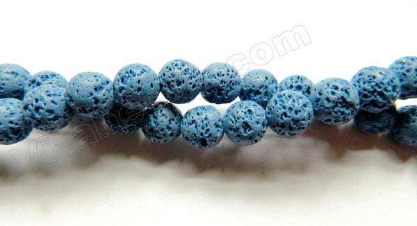 Denim Blue Natural Lava Stone  -  Smooth Round  16"