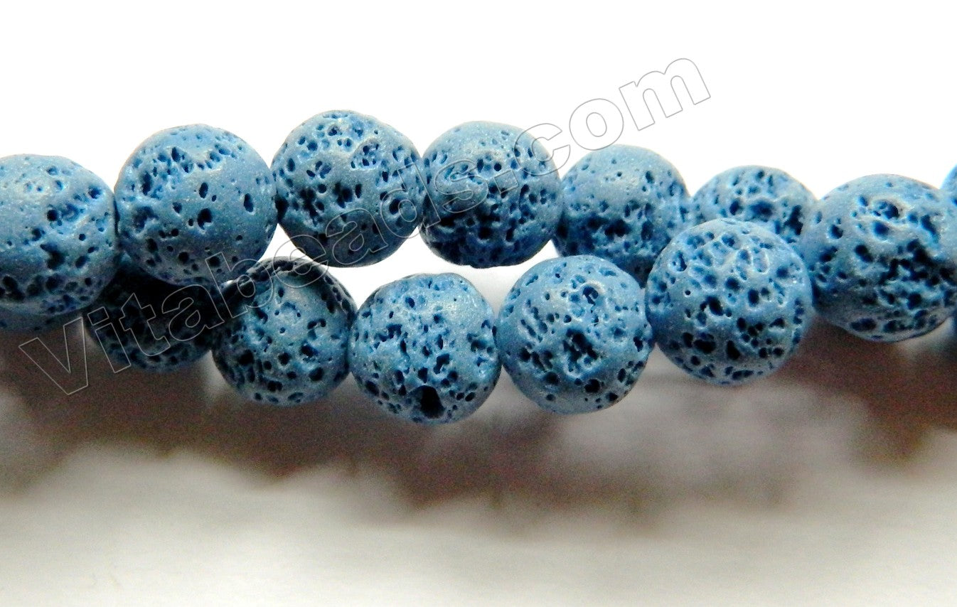 Denim Blue Natural Lava Stone  -  Smooth Round  16"