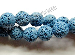 Denim Blue Natural Lava Stone  -  Smooth Round  16"