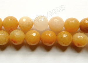 Natural Multi Yellow Jade A  -  Big Faceted Round  16"