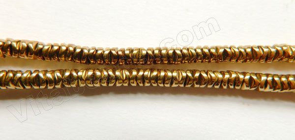 Gold Hematite  -  Waving Buttons 16"