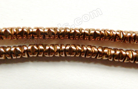 Bronze Hematite  -  Waving Buttons 16"