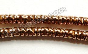 Bronze Hematite  -  Waving Buttons 16"