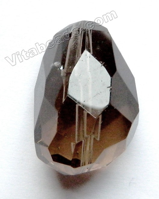 Faceted Tumble Nugget Pendant -   Natural Smoky Topaz