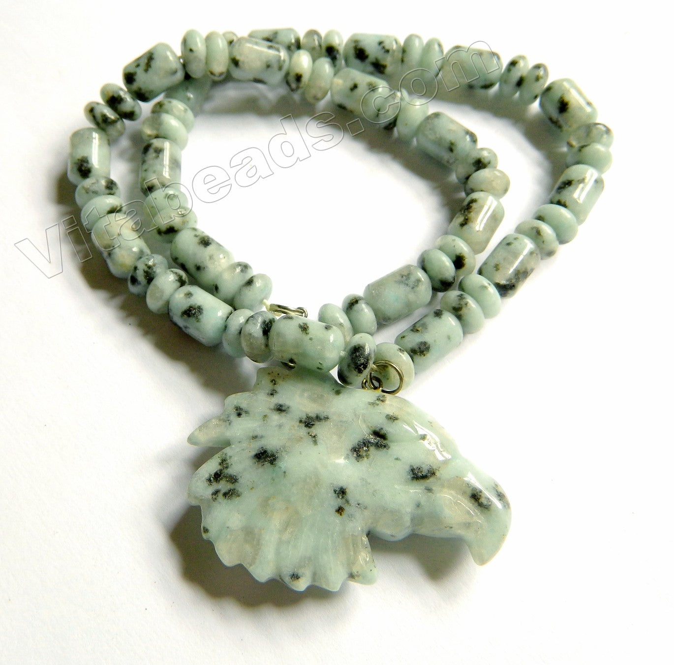 Green Kiwi Stone Necklace Eagle