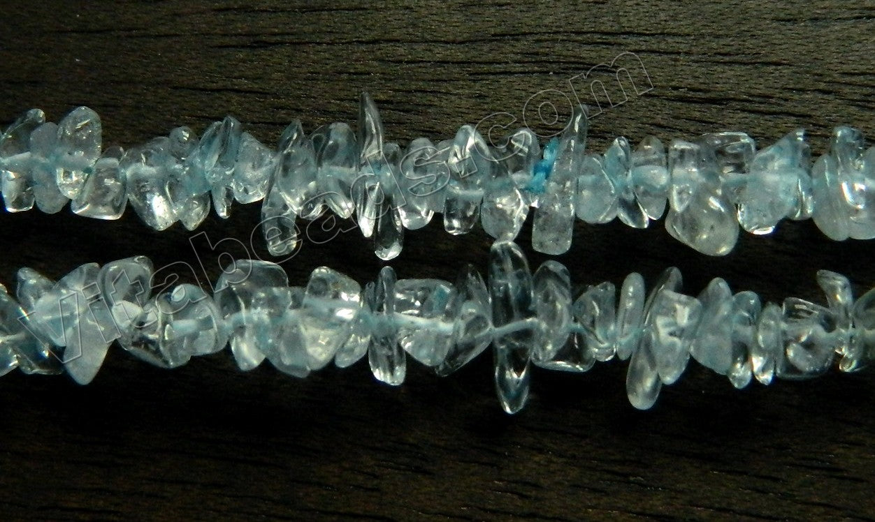 Clear Blue Aquamarine AAA  -  Chips 18"