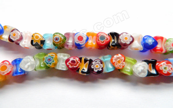  Glass Beads  -  Bone - Mixed Flower  16"