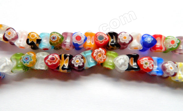  Glass Beads  -  Bone - Mixed Flower  16"