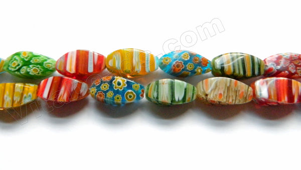  Glass Beads  -  Twist - Mixed  16"