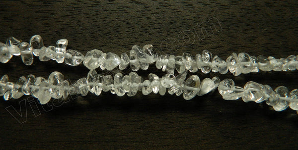 Clear Natural Crystal A  -  Smooth Chip Nuggets  33"