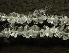 Clear Natural Crystal A  -  Smooth Chip Nuggets  33"