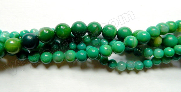 Deep Emerald Green Fire Agate  -  Smooth Round 15"