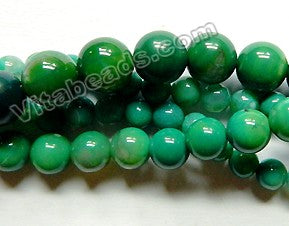 Deep Emerald Green Fire Agate  -  Smooth Round 15"