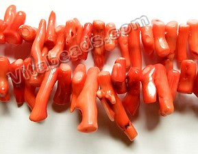 Orange Coral A  -  Top Drilled Branch Stick  8"