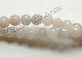 Pale Grey Lavender Mashan Jade  -  Smooth Round Beads 16"