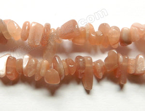 Pink Moonstone Natural AAA  -  Small Chip Nuggets 31"