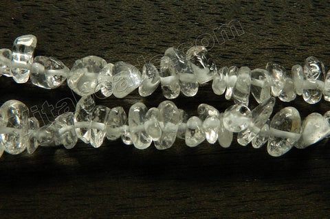 Clear Natural Crystal A  -  Smooth Chip Nuggets  33"