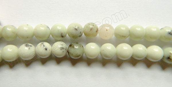 Natural Lime Tree Opal Stone  -  Smooth Round Beads  15"