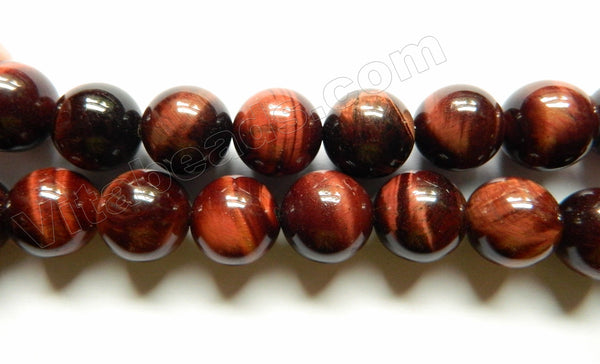 Red Tiger Eye AA  -  Big Smooth Round   16"