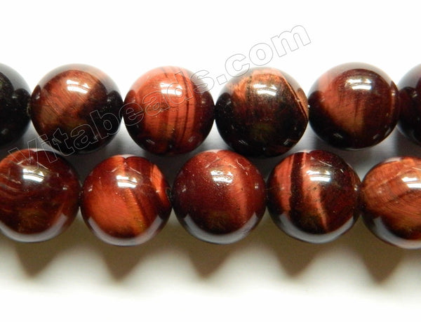 Red Tiger Eye AA  -  Big Smooth Round   16"