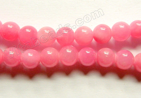 Pink Fuchsia Mashan Jade - Smooth Round  16"