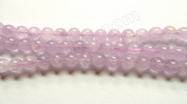 Amethyst Quartz Light Natural A  -  Smooth Round Beads  16"