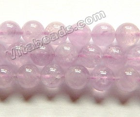 Amethyst Quartz Light Natural A  -  Smooth Round Beads  16"