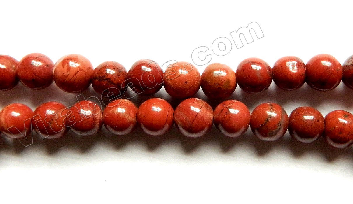 Poppy Jasper AA  -  Round Beads  15"