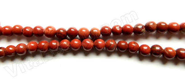 Poppy Jasper AA  -  Round Beads  15"