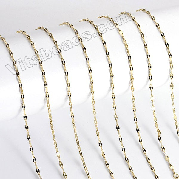 Gold Stainless Steel - Tail Chain Necklace w/ Lobster Clasp CN497