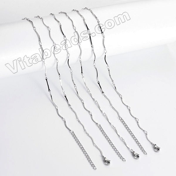 Stainless Steel - 5cm Tail Chain Necklace w/ Lobster Clasp CN564