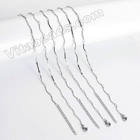 Stainless Steel - 5cm Tail Chain Necklace w/ Lobster Clasp CN564