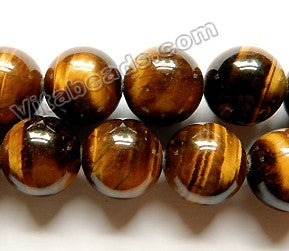 Tiger Eye AA  -  Big Smooth Round  16"