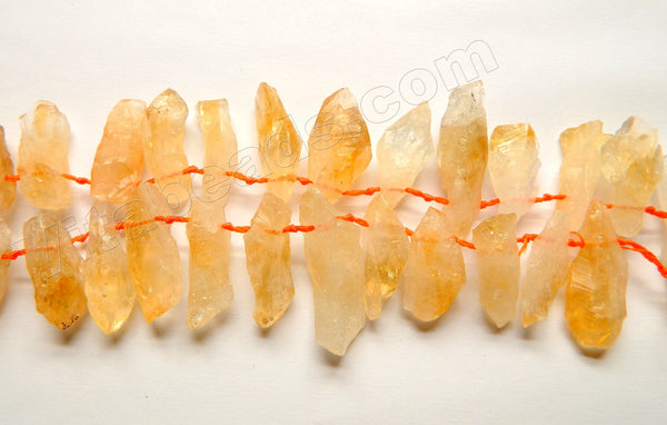 Rough Citrine Natural AAA  -  Top Drilled Tooth Nuggets  15"