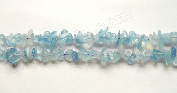 Natural Blue Aquamarine Transparent A -  Chip Nuggets 16"