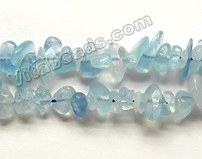 Natural Blue Aquamarine Transparent A -  Chip Nuggets 16"