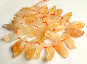 Rough Citrine Natural AAA  -  Top Drilled Tooth Nuggets  15"