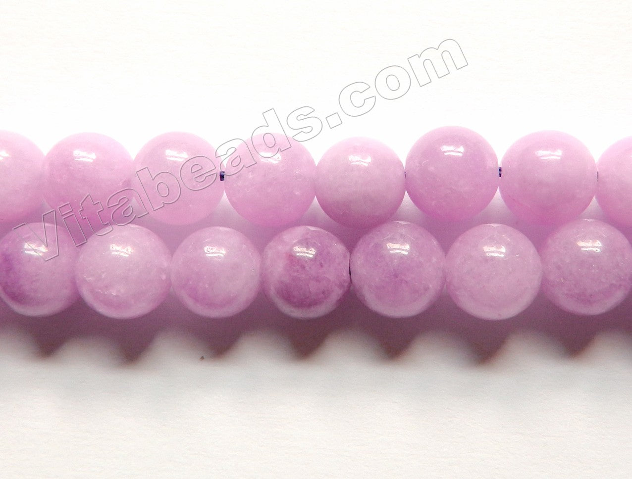 Purple Kunzite Mashan Jade  -  Smooth Round Beads  15"