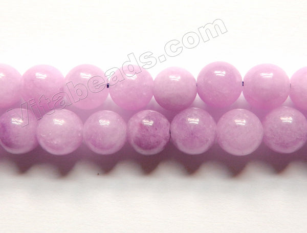 Purple Kunzite Mashan Jade  -  Smooth Round Beads  15"