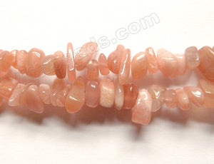 Pink Moonstone Natural AAA  -  Small Chip Nuggets 31"