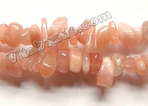 Pink Moonstone Natural AAA  -  Small Chip Nuggets 31"