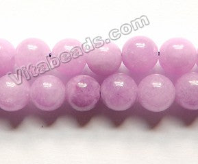 Purple Kunzite Mashan Jade  -  Smooth Round Beads  15"