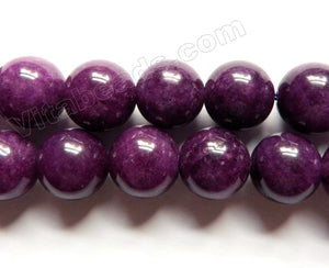 Deep Purple Lepidolite Solid Mashan Jade  -  Big Smooth Round  15"